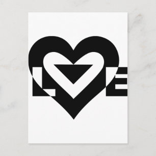 Cool Love Graphic, Black Postcard