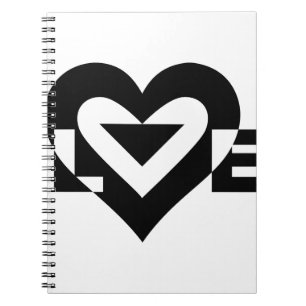 Cool Love Graphic, Black Spiral Notebook