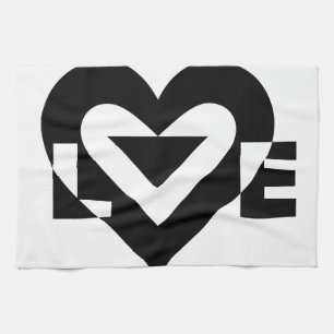 Cool Love Graphic, Black Tea Towel