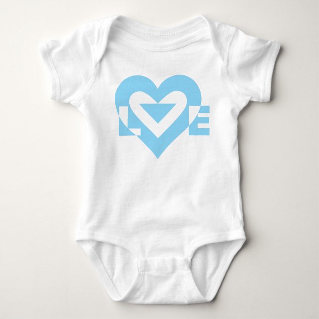 Cool Love Graphic, Blue Baby Bodysuit (Front)
