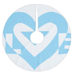 Cool Love Graphic, Blue Brushed Polyester Tree Skirt