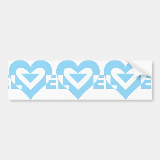 Cool Love Graphic, Blue Bumper Sticker (Front)
