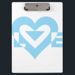 Cool Love Graphic, Blue Clipboard<br><div class="desc">A graphic logo design,  custom made. LOVE blue.</div>