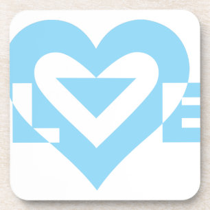 Cool Love Graphic, Blue Coaster
