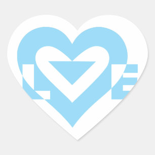 Cool Love Graphic, Blue Heart Sticker