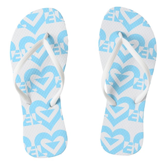 Cool Love Graphic, Blue Jandals (Footbed)