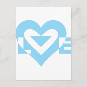 Cool Love Graphic, Blue Postcard