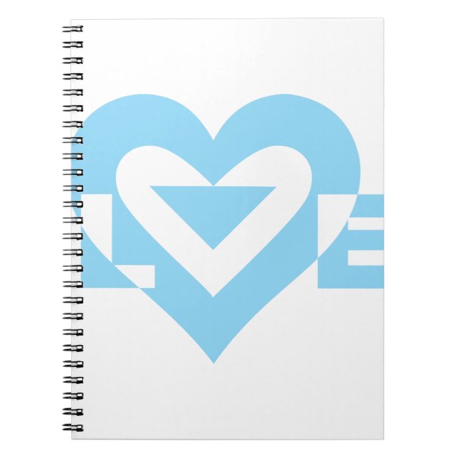 Cool Love Graphic, Blue Spiral Notebook (Front)