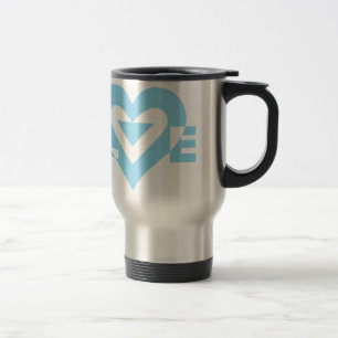 Cool Love Graphic, Blue Travel Mug