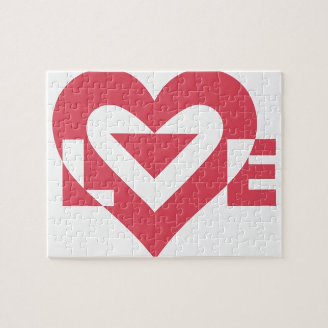Cool Love Graphic, Cherry Pink Jigsaw Puzzle (Horizontal)