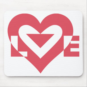 Cool Love Graphic, Cherry Pink Mouse Pad