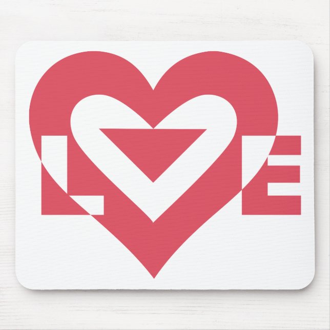 Cool Love Graphic, Cherry Pink Mouse Pad (Front)