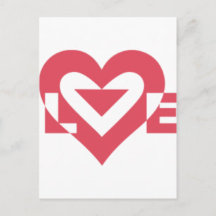Cool Love Graphic, Cherry Pink Postcard