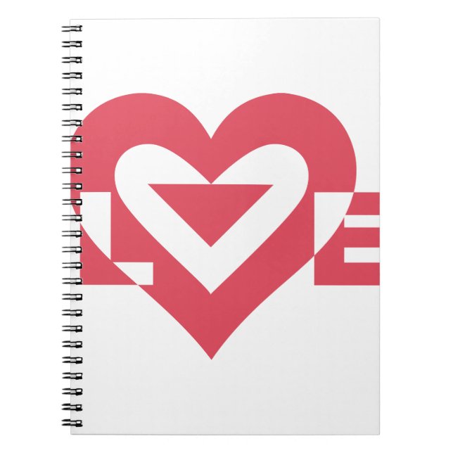 Cool Love Graphic, Cherry Pink Spiral Notebook (Front)