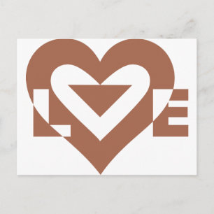 Cool Love Graphic, Mocha Brown Postcard