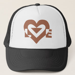Cool Love Graphic, Mocha Brown Trucker Hat