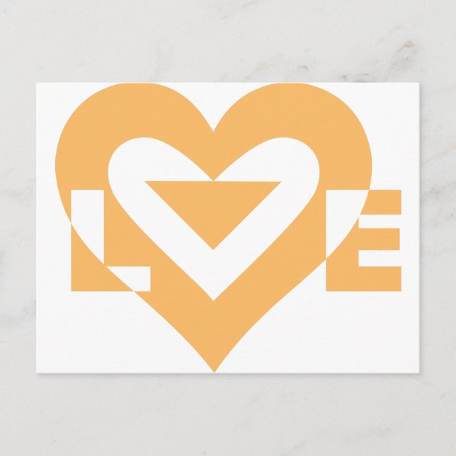 Cool Love Graphic, Orange Postcard (Front)