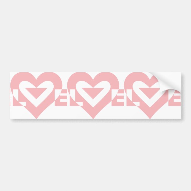Cool Love Graphic, Pink Bumper Sticker (Front)