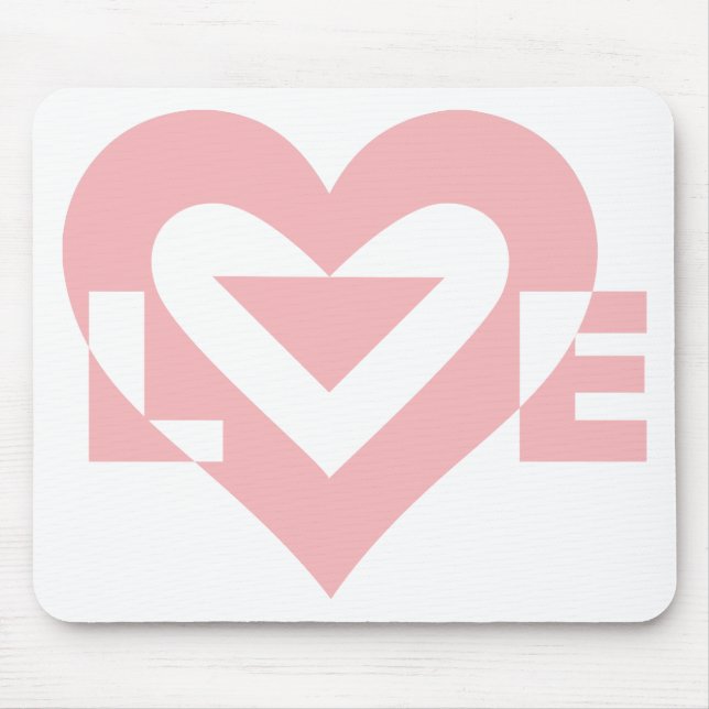 Cool Love Graphic, Pink Mouse Pad (Front)