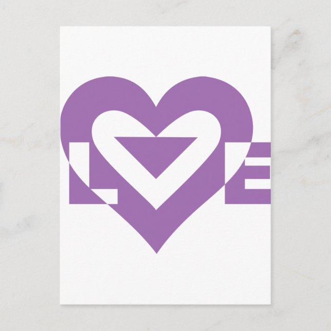 Cool Love Graphic, Purple Postcard (Front)