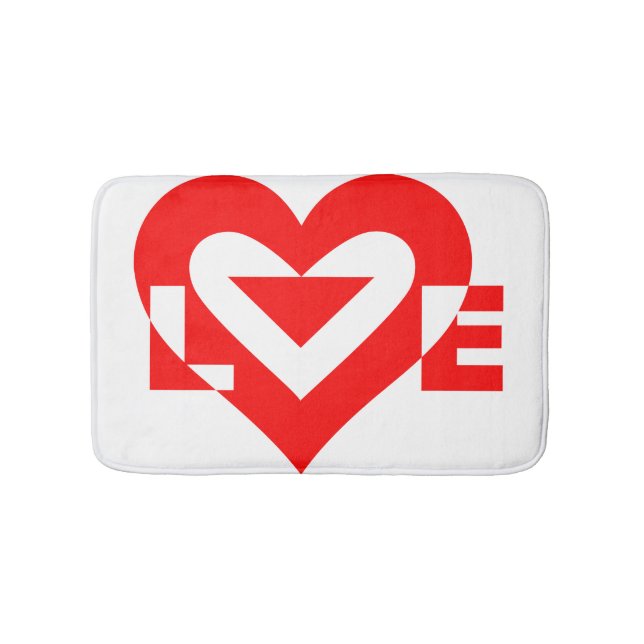 Cool Love Graphic, Red Bath Mat (Front)