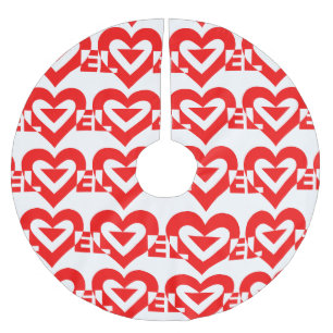 Cool Love Graphic, Red Brushed Polyester Tree Skirt