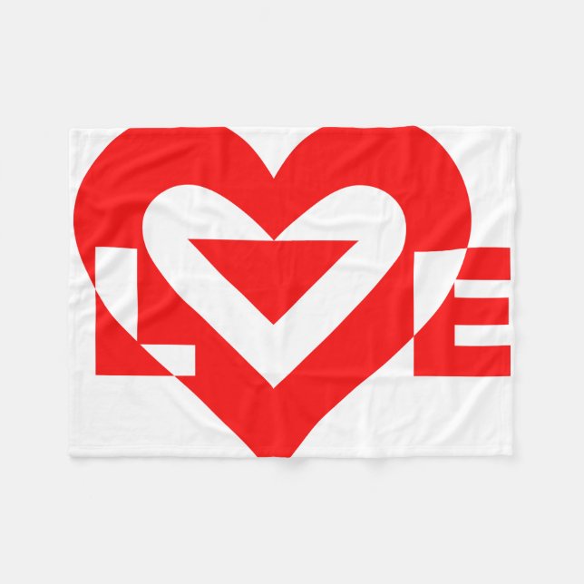 Cool Love Graphic, Red Fleece Blanket (Front (Horizontal))