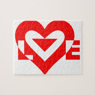 Cool Love Graphic, Red Jigsaw Puzzle
