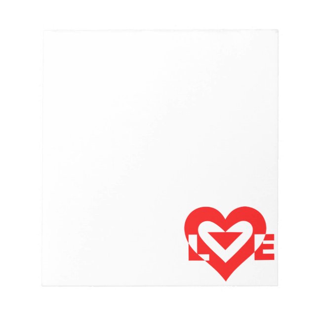 Cool Love Graphic, Red Notepad (Front)