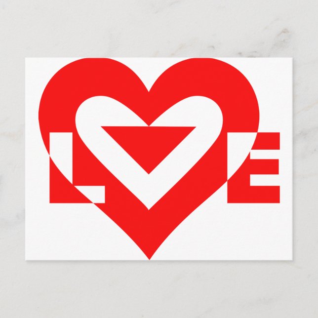 Cool Love Graphic, Red Postcard (Front)