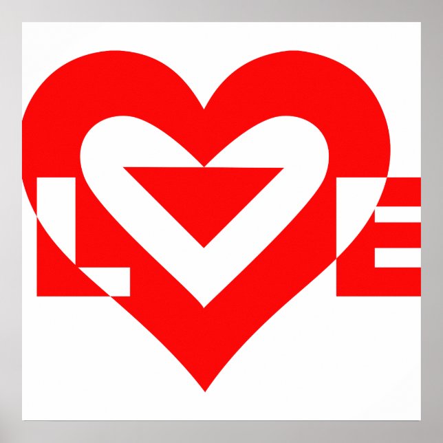 Cool Love Graphic, Red Poster (Front)