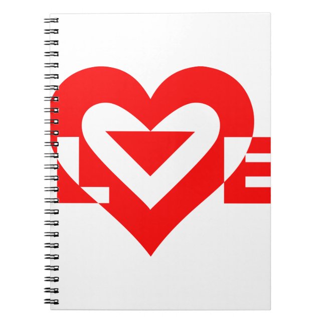Cool Love Graphic, Red Spiral Notebook (Front)