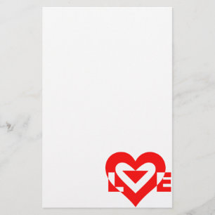 Cool Love Graphic, Red Stationery