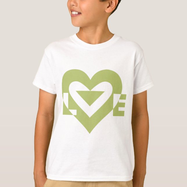 Cool Love Graphic, Sage Green T-Shirt (Front)