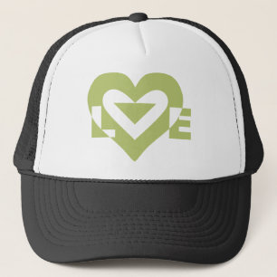 Cool Love Graphic, Sage Green Trucker Hat