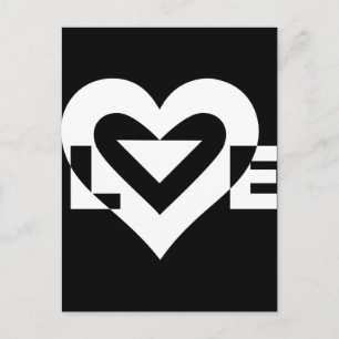 Cool Love Graphic, White Postcard