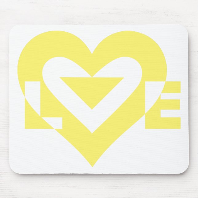 Cool Love Graphic, Yellow Mouse Pad (Front)