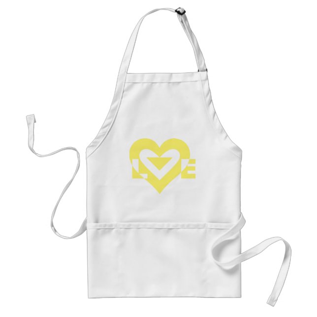 Cool Love Graphic, Yellow Standard Apron (Front)