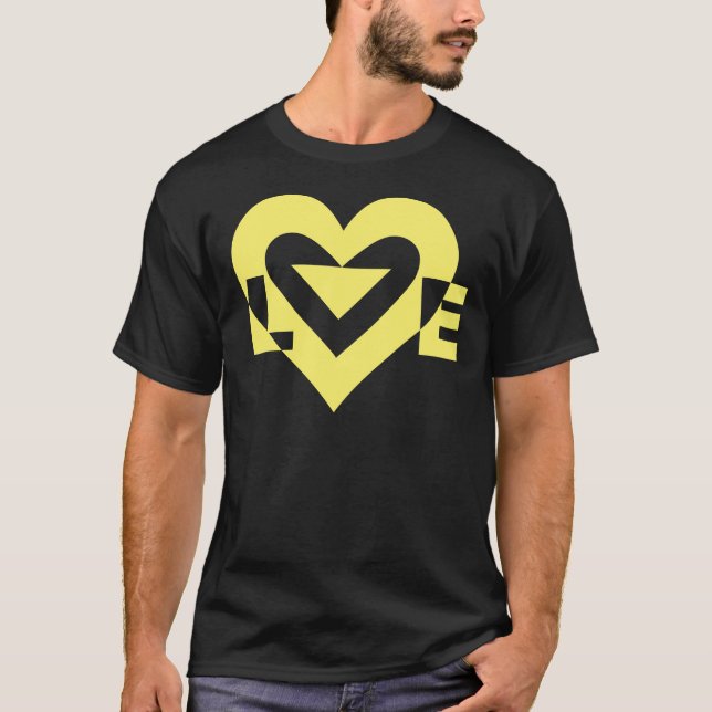 Cool Love Graphic, Yellow T-Shirt (Front)