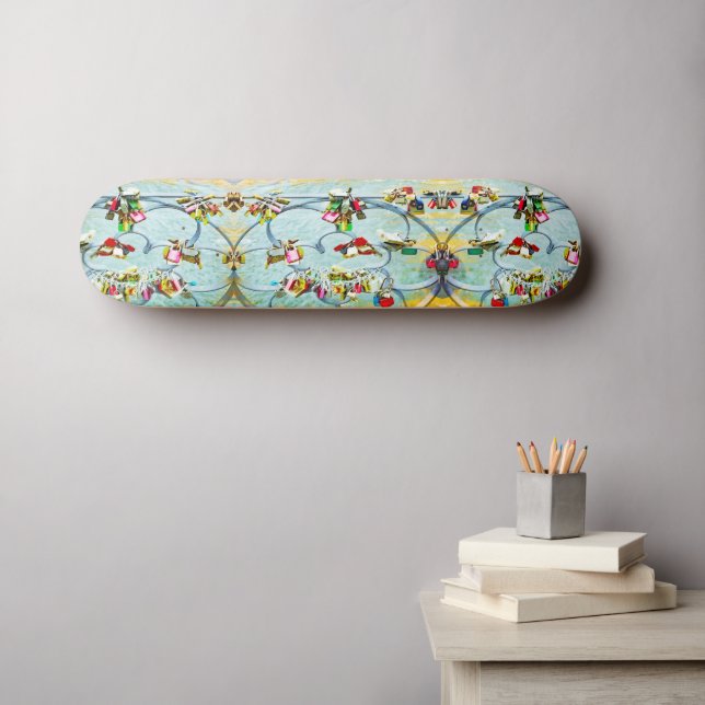 Cool love locks, abstract   skateboard (Wall Art (Horz))