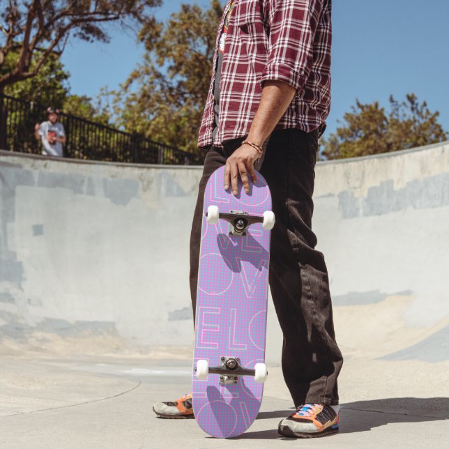Cool Love Pre-Built Complete Pink Blue Skateboard (Outdoor 2)
