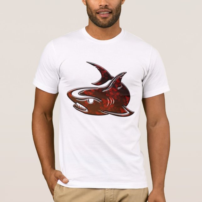 cool love sharks graphic design shark T-Shirt (Front)