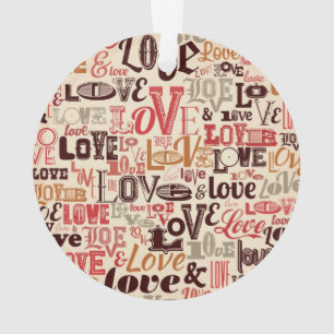 Cool Love Text Design Ornament