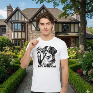 Cool Lucky Dog Funny Sunglasses Dog with Shamrock T-Shirt