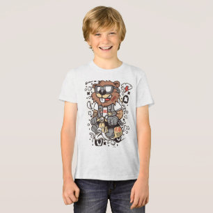 Cool Lumberjack Bear Kids T-Shirt - Artistic Tri-Blend Shirt
