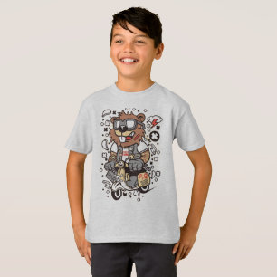 Cool Lumberjack Beaver Kids T-Shirt - Artistic