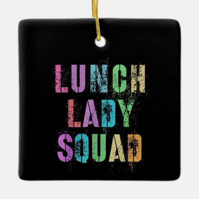 Cool Lunch Lady Squad School Office Ceramic Ornament (Front)