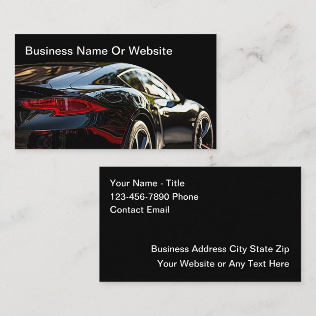 Cool Luxury Car Theme Business Cards (Front/Back)