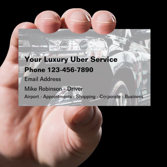 Cool Luxury Uber Driver Taxi Business Cards (Creator Uploaded)