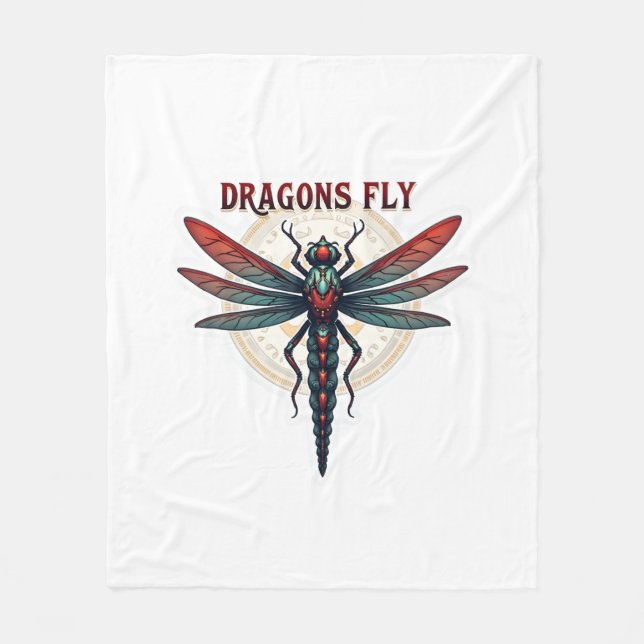 Cool Machined Steampunk Dragonfly - Dragons Fly -  Fleece Blanket (Front)